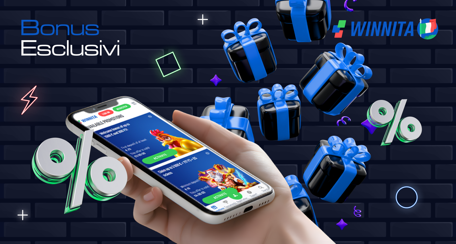 I giocatori dell'app mobile Winnita hanno a disposizione diversi bonus